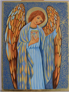 "Anioł Stróż" z księgą (niebieski)