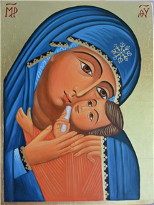"Matka Boska z Dzieciątkiem" niebieska