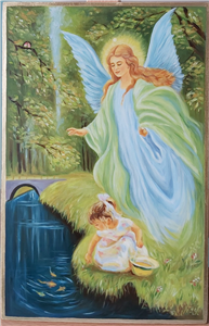 "Anioł Stróż z dziewczynką" nad wodą