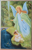 "Anioł Stróż z dziewczynką" nad wodą